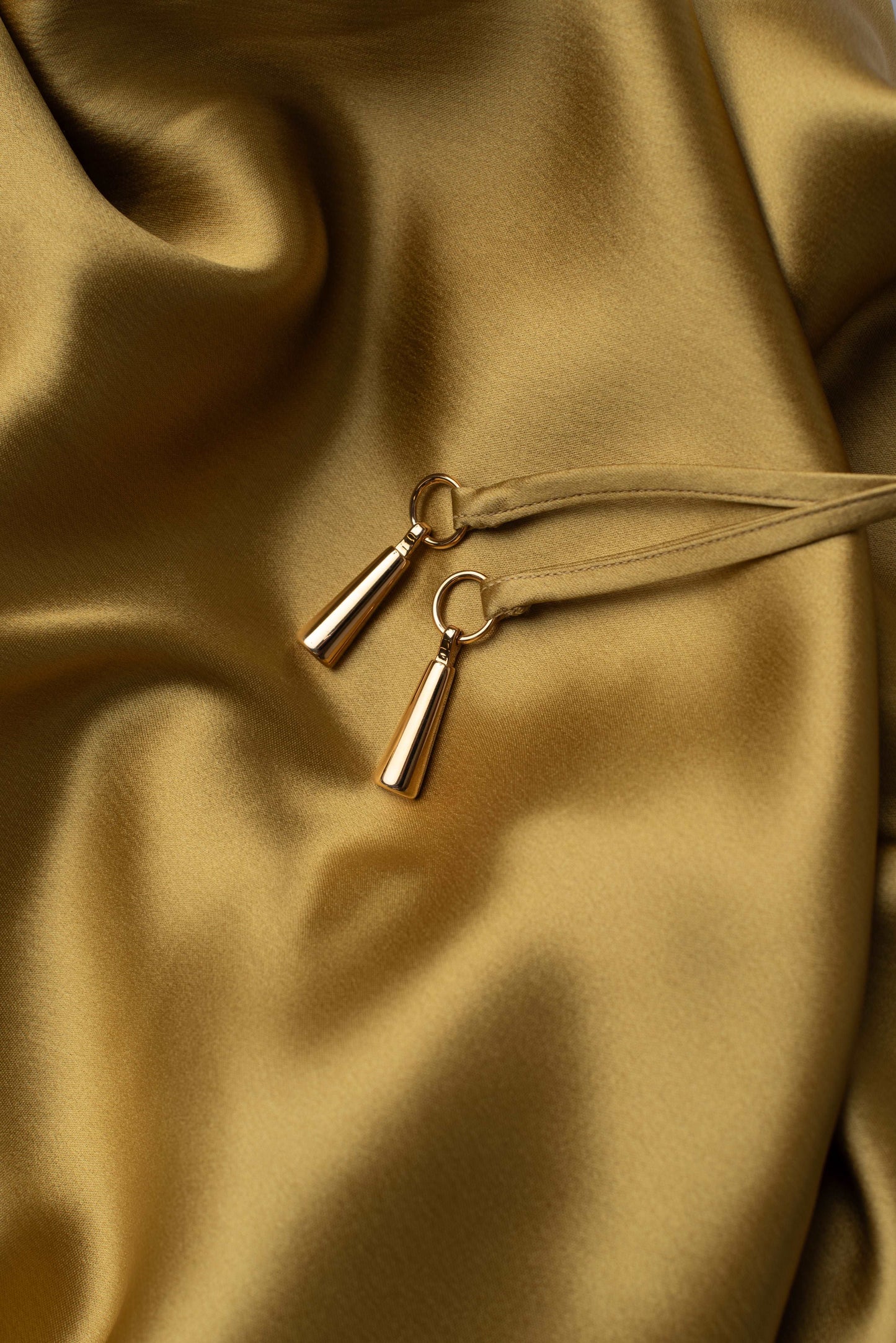 ELVIRA Gold Slip Dress - M I C H E L L E G A R C I A