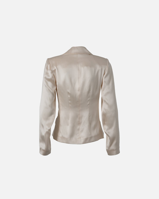BRIGID Crème Satin Blazer - M I C H E L L E  G A R C I A
