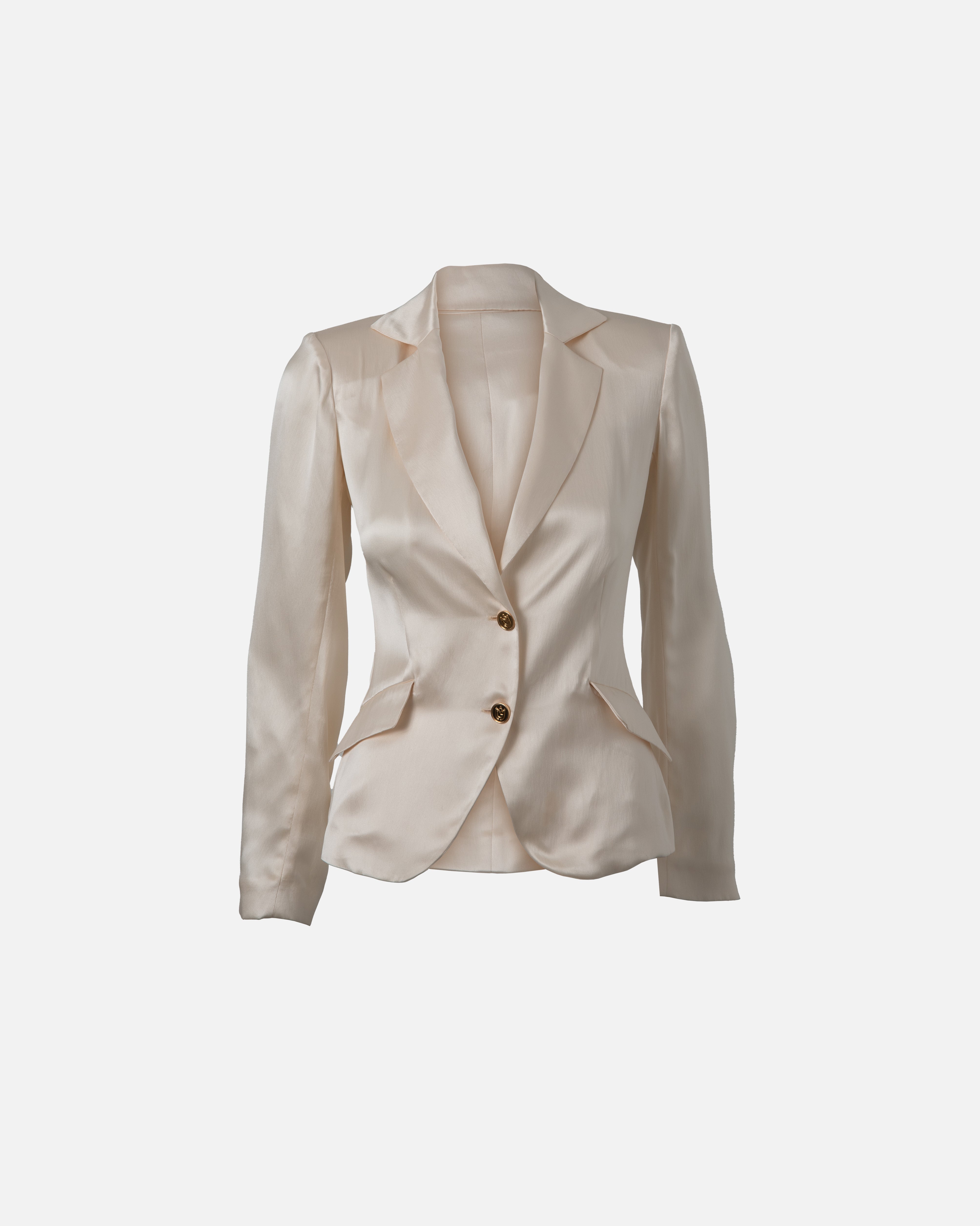 BRIGID Crème Satin Blazer - M I C H E L L E  G A R C I A