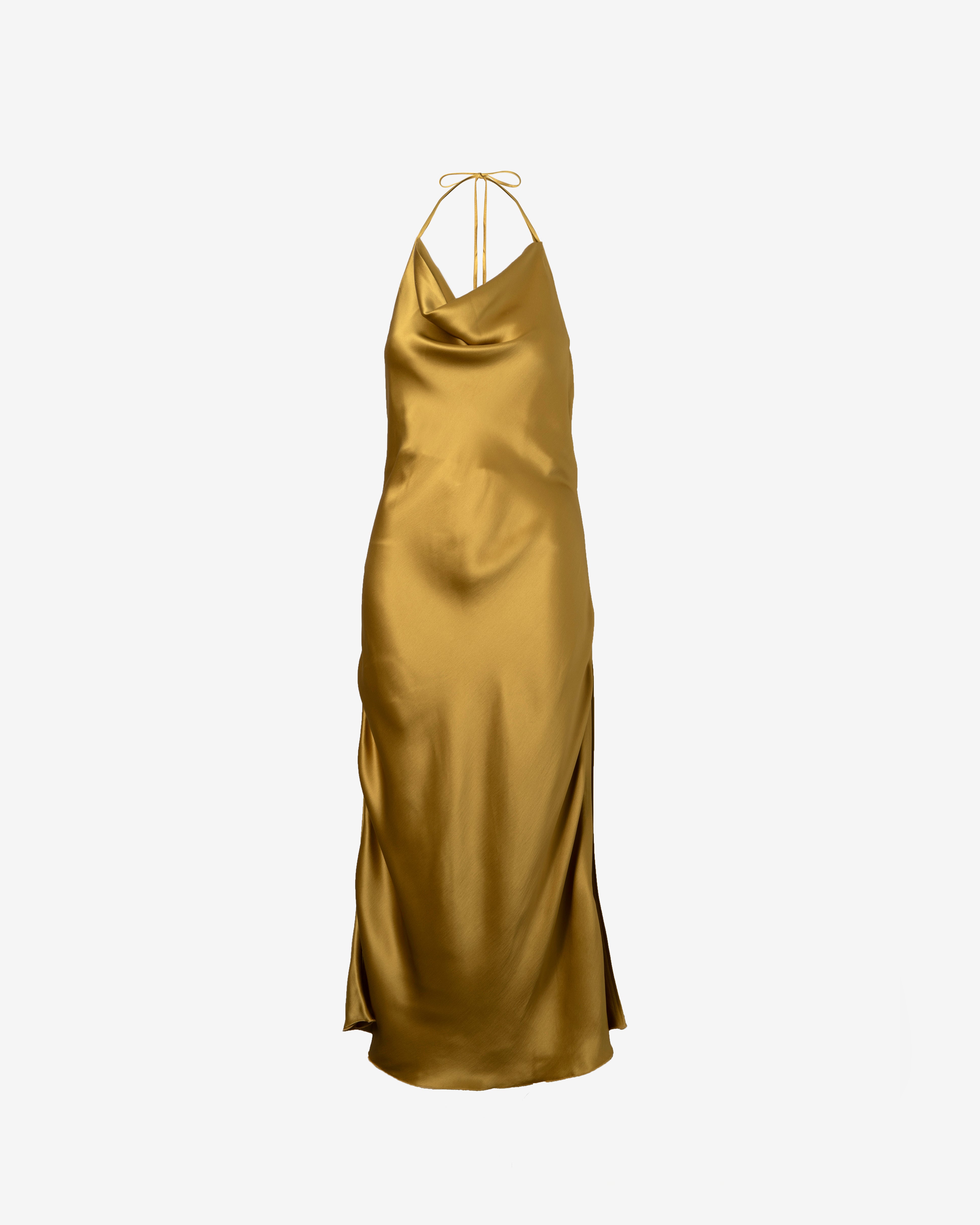 ELVIRA Gold Slip Dress - M I C H E L L E  G A R C I A