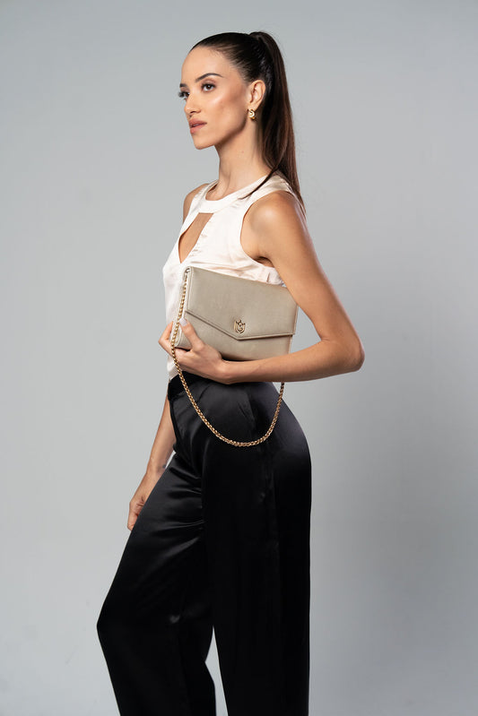 VICTORIA Champagne Evening Bag - M I C H E L L E  G A R C I A