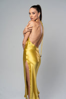 ELVIRA Gold Slip Dress