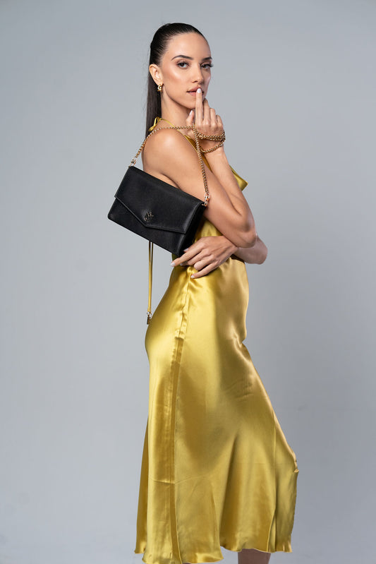 VICTORIA Noir Evening Bag - M I C H E L L E  G A R C I A